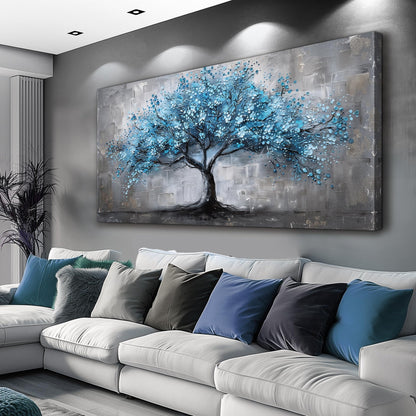 FUHAIHUA Canvas Wall Art For Living Room Wall Decor For Bedroom Office Decortions Black And White Wall Paintings Blue Trees Pictures Framed Mural Aesthetic Home Decor Posters Artwork 20x40 In