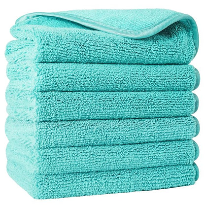 POLYTE Premium Lint Free Microfiber Washcloth Face Towel, 13 x 13 in