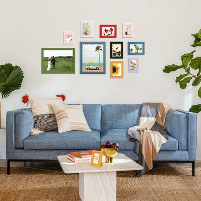 THKRLOF 12x16 Picture Frame with Wavy Mat, Wooden Real Glass 12 x 16 Photo Frame for Wall Hanging, Black, 1 Pack