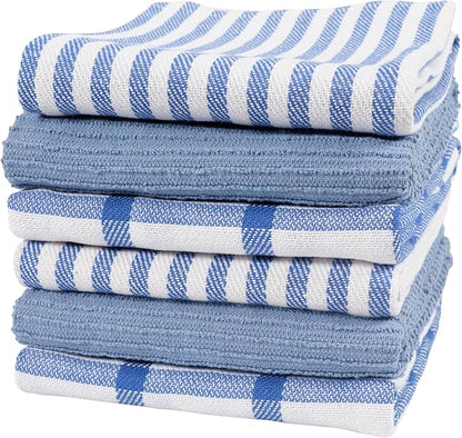 KAF Home Premium Kitchen Towels, Large 100% Cotton, Flat & Terry Absorbent Dish