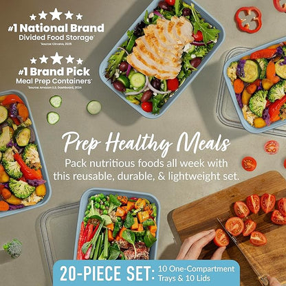 Bentgo Prep - 20-Piece 1-Compartment Reusable Meal Prep Containers