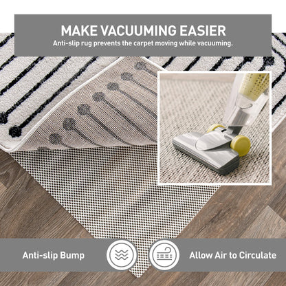 Rugshop Cushioned Thick Rug Pad Gripper for Hardwood Floors, Under Carpet Anti Skid Pad, Non Slip Rug Pads for Area Rugs 2' x 3' Cream