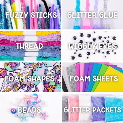 Made By Me Ultimate Craft Box, Unicorn Craft Kit, 1000 Piece Set, Reusable Storage Case, Preschool Arts & Crafts Projects, Great for Group Projects, Craft Box for Kids