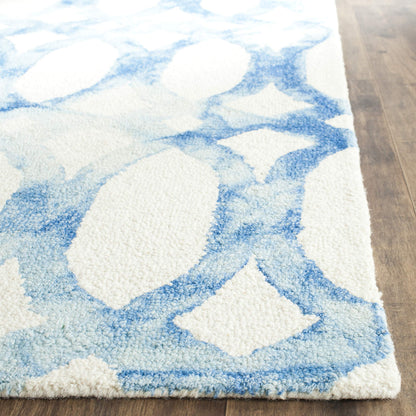 SAFAVIEH Dip Dye Collection 9' x 12' Ivory/Blue DDY675A Handmade Moroccan Watercolor Premium Wool Area Rug