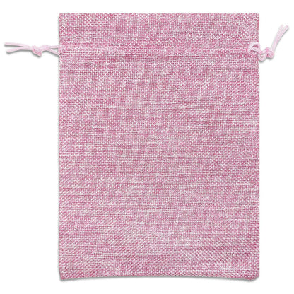 12-Pack 5.5x7.75 Natural Burlap Gift Bags w. Drawstring (Hot Pink, Medium) for Party Favors, Presents or DIY Craft by TheDisplayGuys