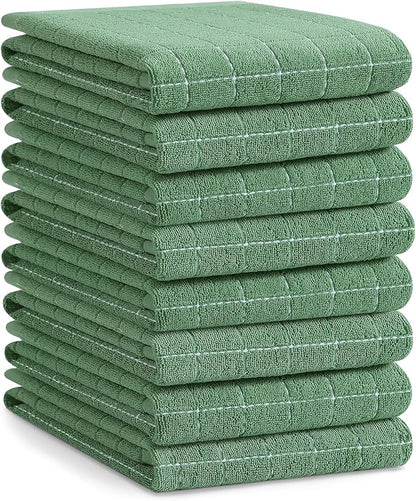 Homaxy 100% Cotton Terry Kitchen Towels, Checkered Designed, Soft and Super
