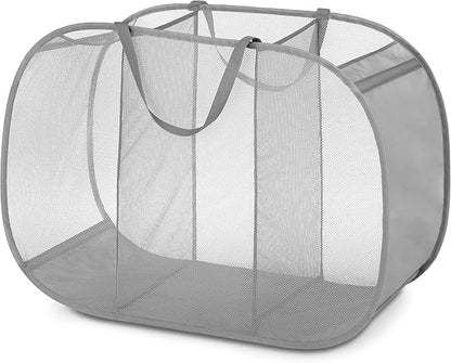 Whitmor Mesh Popup Laundry Hamper 3 Compartment Sortable Horizontal Collapsible