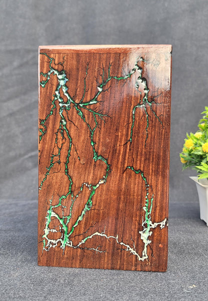 Handmade Wooden urn for Ashes | Personalized urns for Ashes | Lichtenberg Figure Cremation Box | Wooden urn | Wooden urn for Dog/Pet Ashes | Custom urn Box (Large)