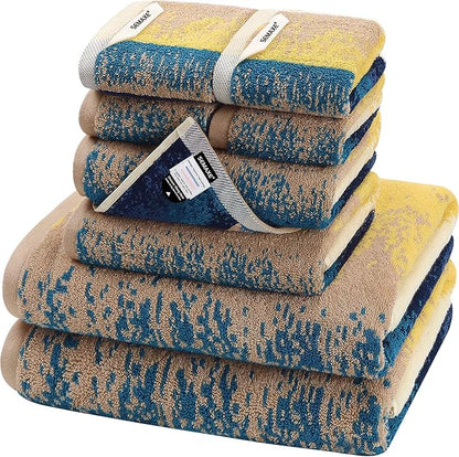 SEMAXE Colorful Bath Towel Set, 100% Cotton Bathroom Towels