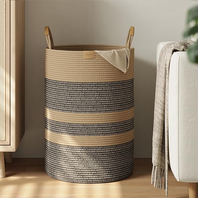 95L Striped Laundry Hamper