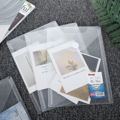 CYEAH 48 Pack Plastic Envelopes, 7 X 10" Clear Reusable Waterproof File Folder with Snap Button, A5 Clear Envelopes for School and Office Supplies