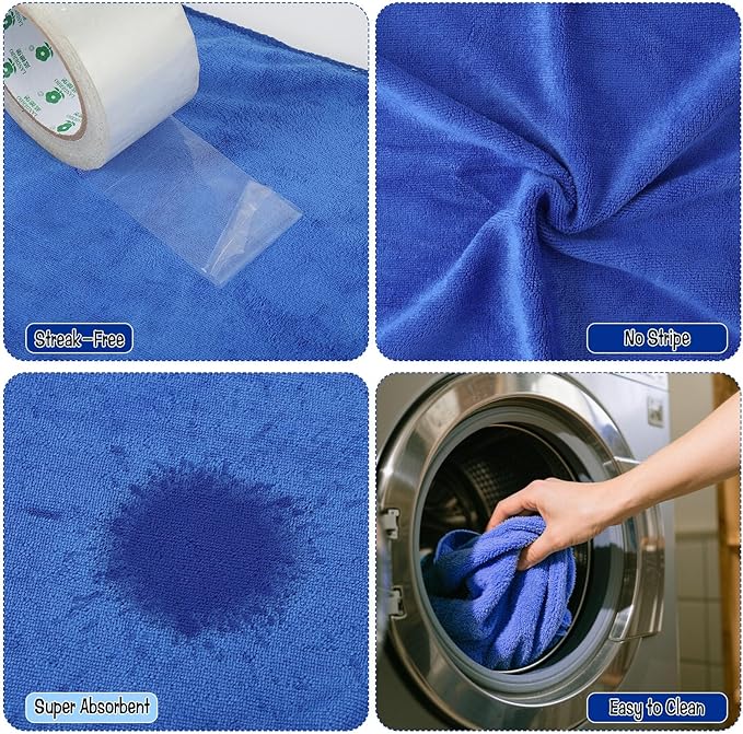 4 Pack Extra Large Microfiber Cleaning Cloths 20"x30", Lint-Free Reusable Towels