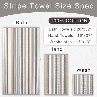 VOOVA & MOVAS Cotton Washcloths Set of 6, Soft Wash Cloths Set