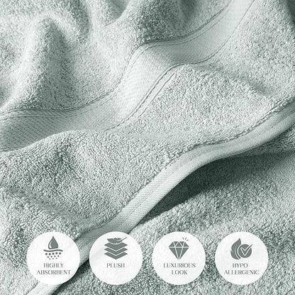 SUPERIOR Egyptian Cotton Pile 6 Piece Towel Set, Includes 2 Bath, 2 Hand