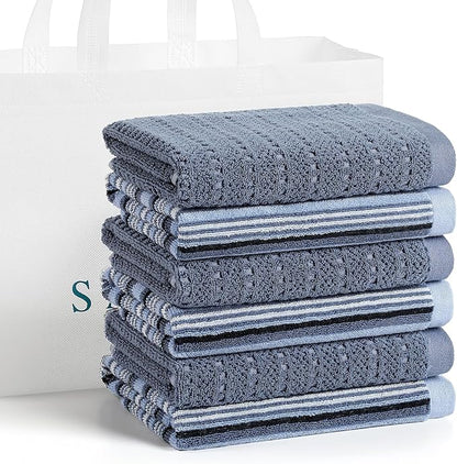 Kitchen Dish Towels for Drying Dishes, Large Cotton Kitchen Towels, Stripped