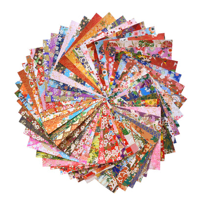 50 Origami Paper Yuzen Washi Paper Different Patterns Japanese Print 6x6 inches for Wedding Decor Japanese Designs, Mixed Patterns for Origami, Scrapbooking, DIY Gifts Origamipolly