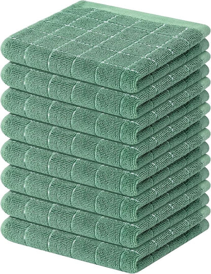 Mordimy 100% Cotton Terry Cloth Dish Cloths, Soft and Absorbent Checkered Dish