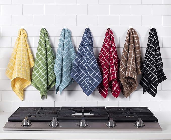 Ritz Terry Check Kitchen Towels: Highly Absorbent & Super Soft, Durable Kitchen