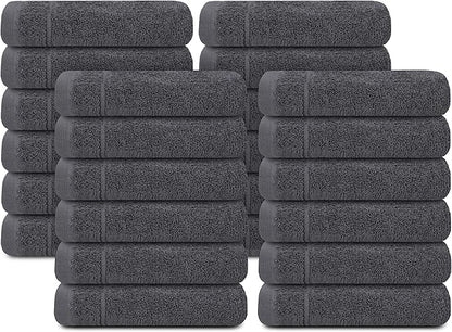 Tens Towels Pack of 24 Washcloths, 12 x 12 Inches, Lighter Weight, Quick to Dry