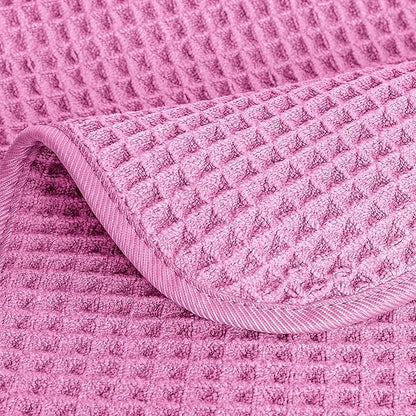 POLYTE 430 GSM Microfiber Lint Free Washcloth Face Towel, 13 x 13 in, 4 Pack