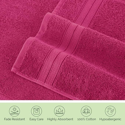 Elegant Comfort Luxury 6-Piece Towel Set, Premium Soft 100% Turkish Cotton