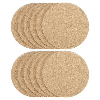 HARFINGTON 12pcs Cork Coasters 3.5 Inch 0.2 Inch Thick Non-Slip Heat-Resistant Round Absorbent Blank Coasters Reusable Wooden Coffee Coaster for Drink Home Office Bar DIY Crafts