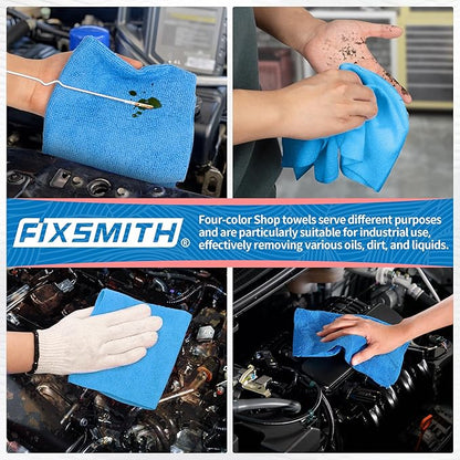 FIXSMITH Shop Towels, Microfiber Cleaning Cloth Bulk, 200 Pack Microfiber Towels