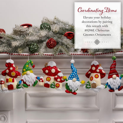 Bucilla Felt Applique Wreath Making Kit, Mushroom Magic, Perfect for DIY Arts and Crafts