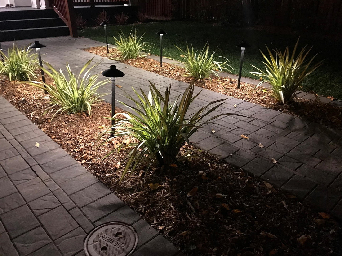 MarsLG ALS1 Aluminum Low Voltage Landscape Accent Path and Area Light with 6.5" Shade and 18" Stem in Black Finish, Ground Spike and Free G4 LED Bulb (6-Pack), 36PL02BKx6