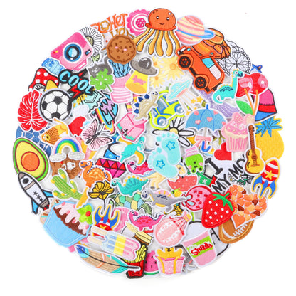 NICEVINYL Embroidered Iron on Patches for Clothing: 80PCS Random Patch Appliques for Clothes Jeans Jackets Bags Hats Fabric Repair - Assorted Funny Style Sew on Patches for DIY Accessories
