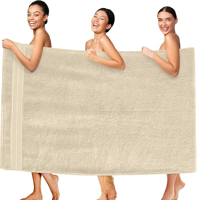 Elegant Comfort Three Line Popcorn Extra Large Luxury Bath Towel