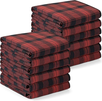 Utopia Towels Red & Black Dish Towels 100% Ring Spun Cotton Highly Absorbent &