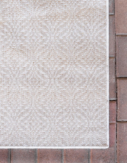 Unique Loom Outdoor Trellis Collection Area Rug - Deco Trellis (8' x 11' 4" Rectangle, Taupe/ Ivory)