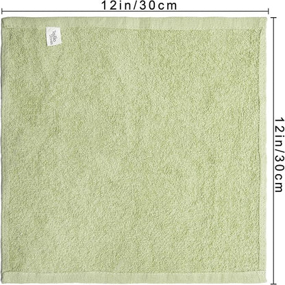Basic Wash Cloths 12x12 Inches – Pack of 12 – Sage Green Color – Soft and