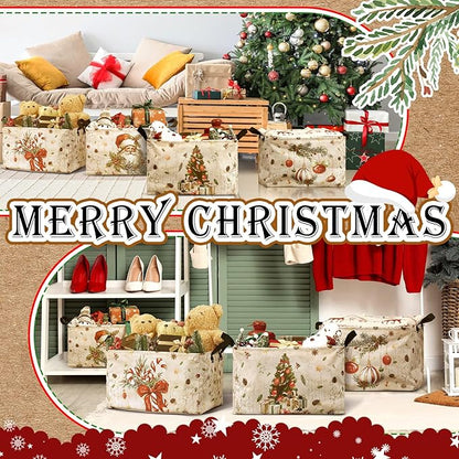4 Pack Christmas Storage Bin Collapsible Large Christmas Storage Baskets