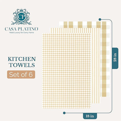 Casa Platino Dish Towels for Kitchen 18" x 28", Dish Towels Set of 6 – Great