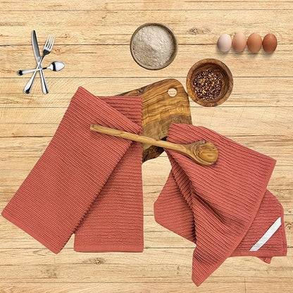 Serafina Home Peach Coral Salmon Kitchen Hand Dish Towels: Oversized 28" x 18"