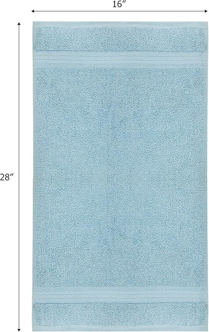 Cotton Craft - 6 Pack - Ultra Soft Extra Large Hand Towels 16x28 Light Blue -