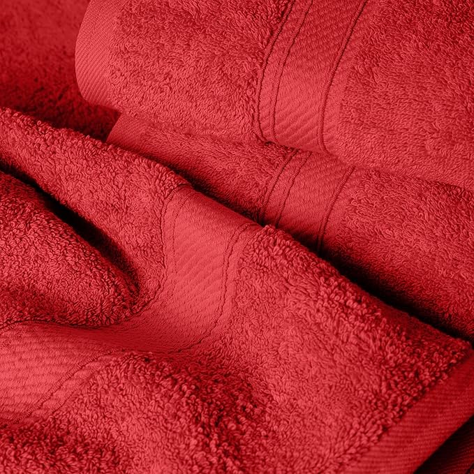 SUPERIOR Solid Egyptian Cotton Towel Set, Washcloths 13” x 13”, Hand Towels 20”