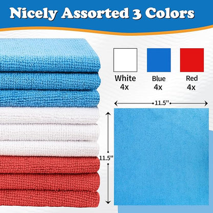 FIXSMITH Microfiber Cleaning Cloth, Shop Towels Bulk, Microfiber Towels
