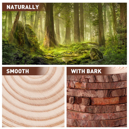 24 Pcs Unfinished Natural Wood Slices for Crafts.3.5-4 Inch Wood Rounds for Craft Supplies. Wood Circles with Tree Bark for Christmas Ornaments,DIY Gifts,Wood Coasters.Painting.