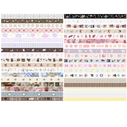YUBBAEX Cute Washi Tape Value Pack 36 Rolls Aniamls Printed Masking Tape Kawaii Decorative for Arts, DIY Crafts, Journal Supplies, Planners, Scrapbook, Card/Gift Wrapping (Girly Style)
