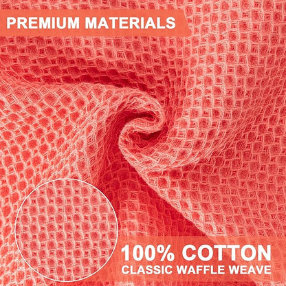 BOOMIBOO 6-Pack Kitchen Dish Cloths, 100% Cotton Waffle Weave, Ultra Soft