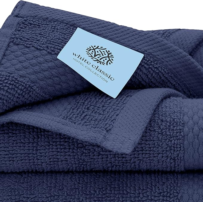 White Classic Luxury Cotton Washcloths 13x13 Inch