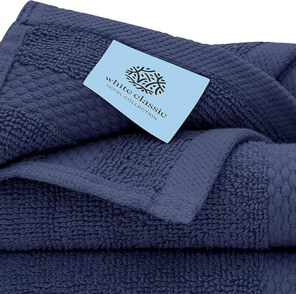 White Classic Luxury Cotton Washcloths 13x13 Inch