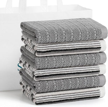 Kitchen Dish Towels for Drying Dishes, Large Cotton Kitchen Towels, Stripped