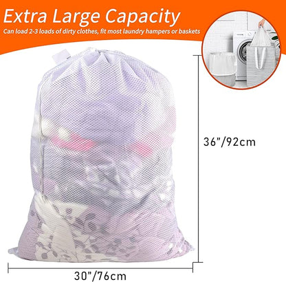 Polecasa Diamond Mesh Laundry Bags, Extra Large Laundry Hamper Liner, Laundry