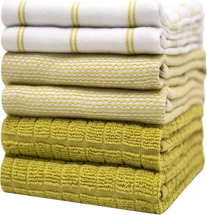 Premium Kitchen Towels | Large Cotton Dish Towels | Flat & Terry Highly