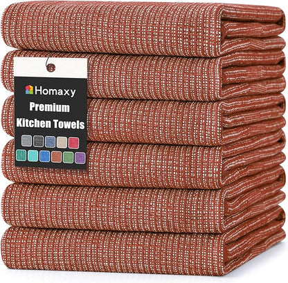 Homaxy Premium Kitchen Towels, Large Cotton Kitchen Hand Towels, Flat and Terry