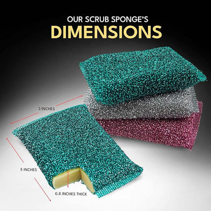 Dish Sponges for Kitchen(30 Pcs) Non-Scratch Scrub Sponges for Dishes, Pots, Pans, Glass, Stainless Steel & Nonstick Cookware–Odor-Resistant, Quick-Dry, Flexible, Durable & Reusable Cleaning Scrubbers